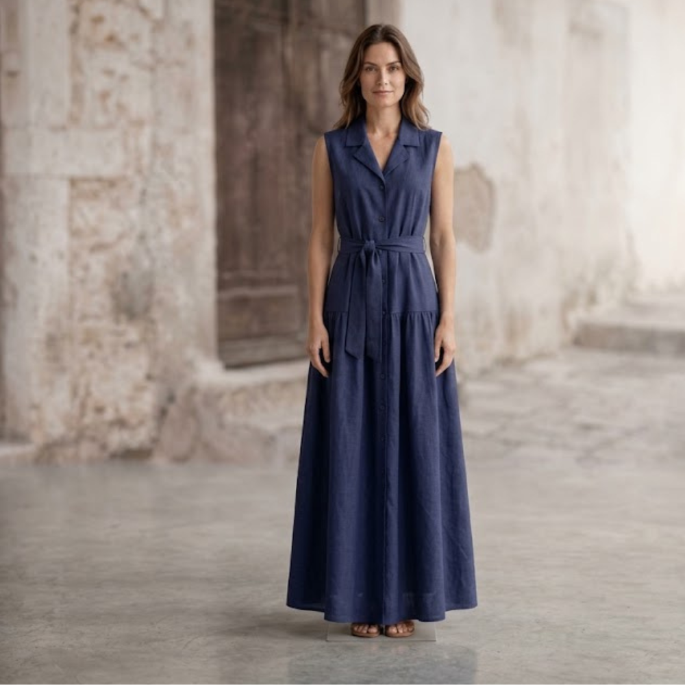 ROBE CHEMISE SANS MANCHE